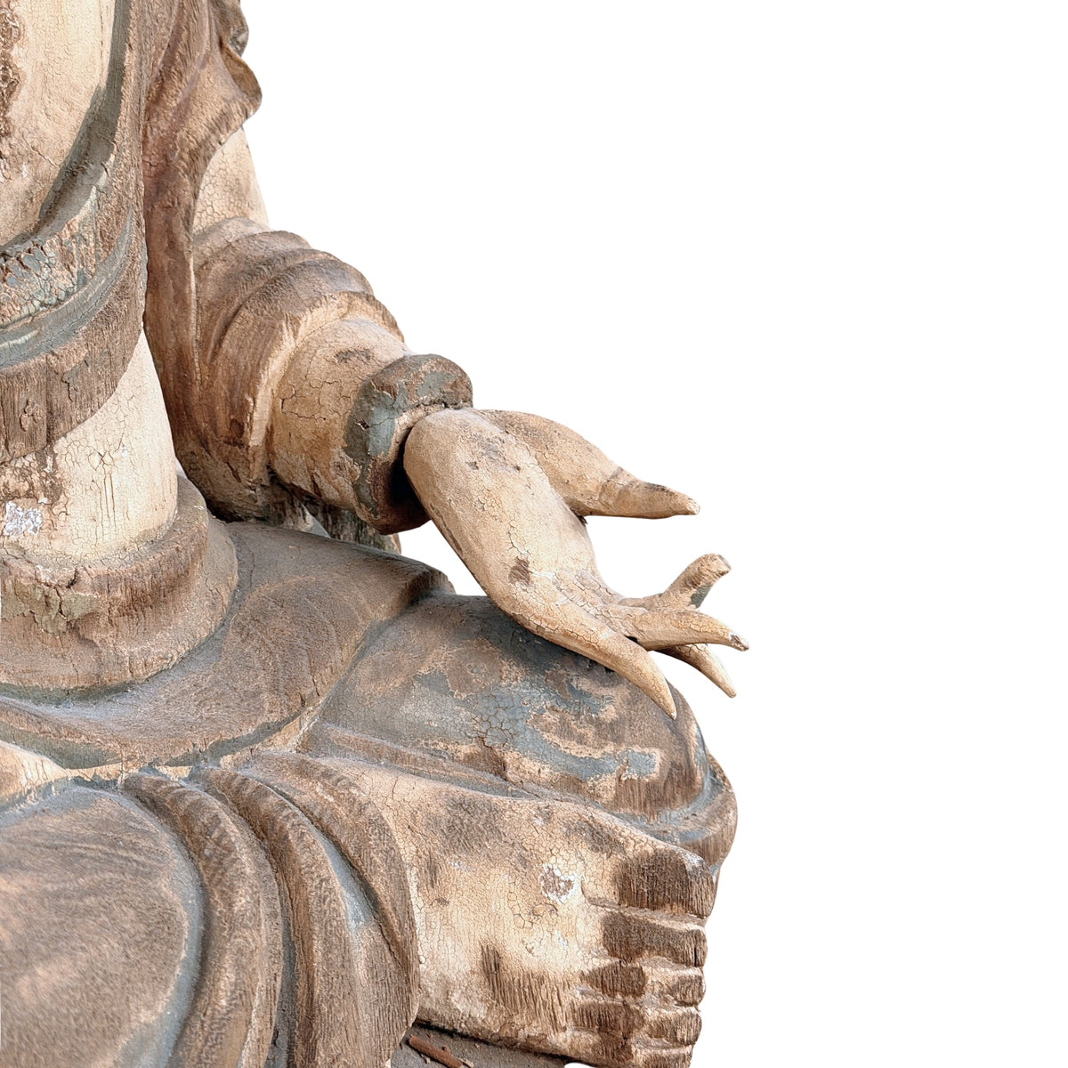 Antike chinesische Guanyin in rechter Dreiviertelansicht