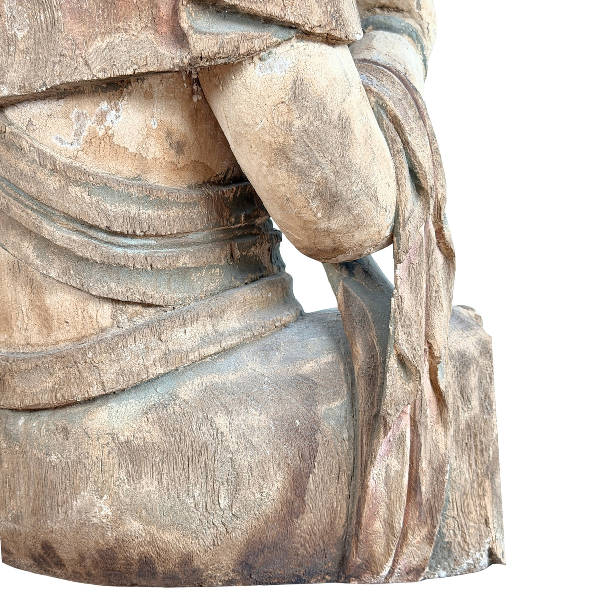 Detail des rechten Arms und der Zapfenverbindung der Hand