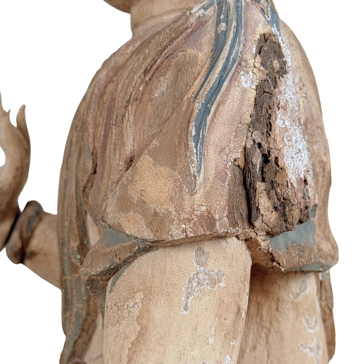 Antike chinesische Guanyin, linke Seitenansicht