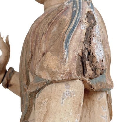 Antike chinesische Guanyin, linke Seitenansicht