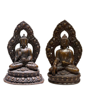 Zwei Buddha-Statuen aus Bronze aus dem 19. Jahrhundert mit Resten von 24-karätigem Gold – Los 462