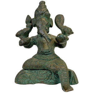 Indischer Ganesha als kleine Reise- und Andachtsbronze – 18.–19. Jahrhundert