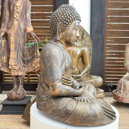 Antiker japanischer bronzener Buddha für Kunstsammler