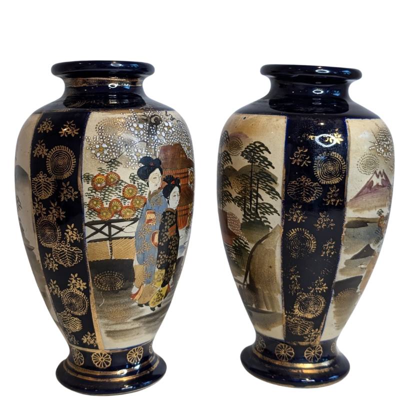 Japan Antik Satsuma Vase Geisha Meiji-Periode 1stbuddha