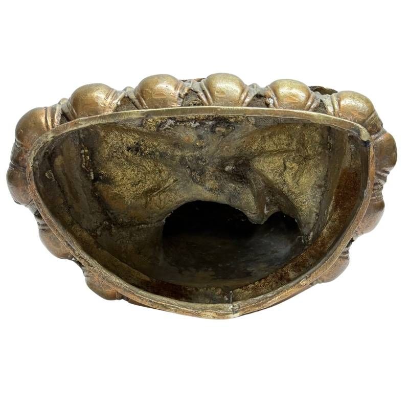 Antike Lama-Skulptur aus Ladakh, gefertigt aus feuervergoldeter Bronze