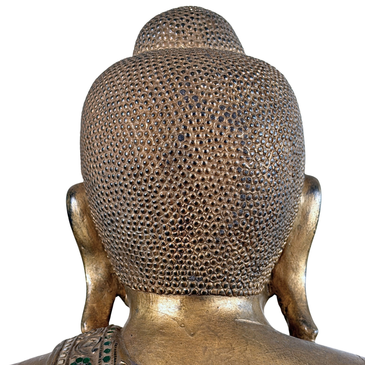 Nahaufnahme von Haarstruktur und Ushnisha von hinten