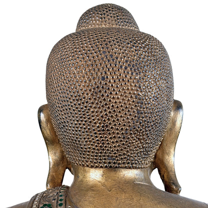 Nahaufnahme von Haarstruktur und Ushnisha von hinten