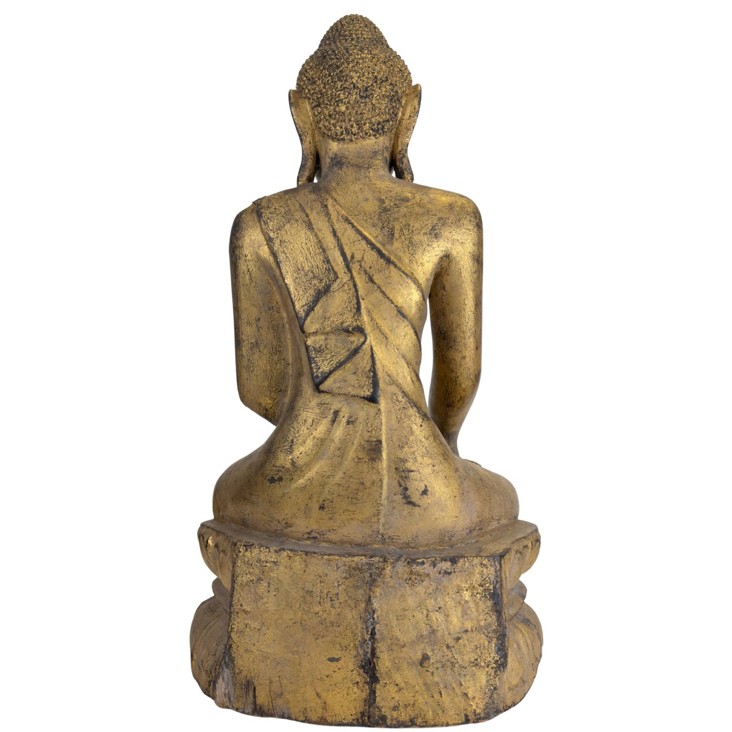 Antiker Buddha aus Myanmar auf einem doppelten Lotussockel