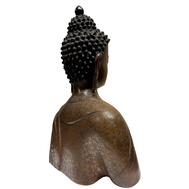 Antike nepalesische Buddha-Büste aus Bronze