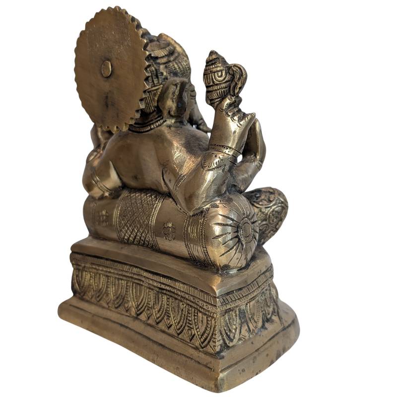 Hinduistische Ganesha-Skulptur aus Nepal in alter gegossener Kupferlegierung