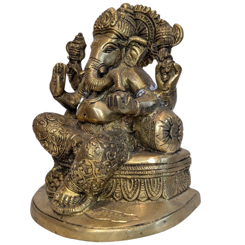 Nepalesisches Andachtsbild des Ganesha mit dunklen gewachsenen Oberflächenzonen
