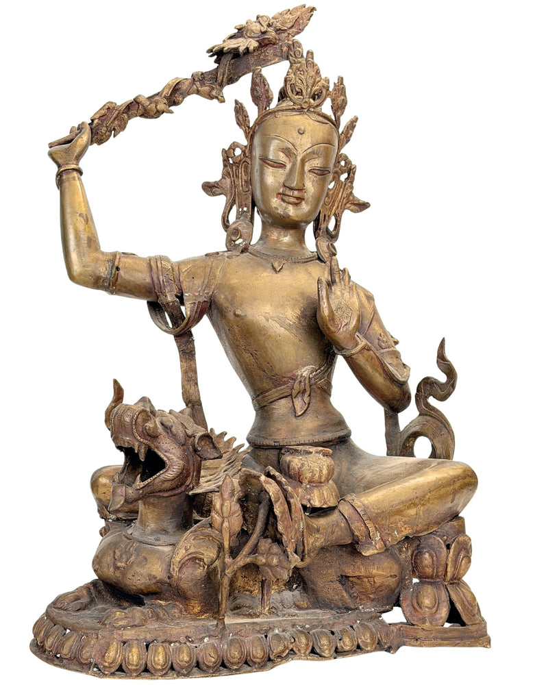 Antiker nepalesischer Mañjuśrī – Kathmandu-Tal, 19. Jahrhundert - Nepalesische Buddha-Figur