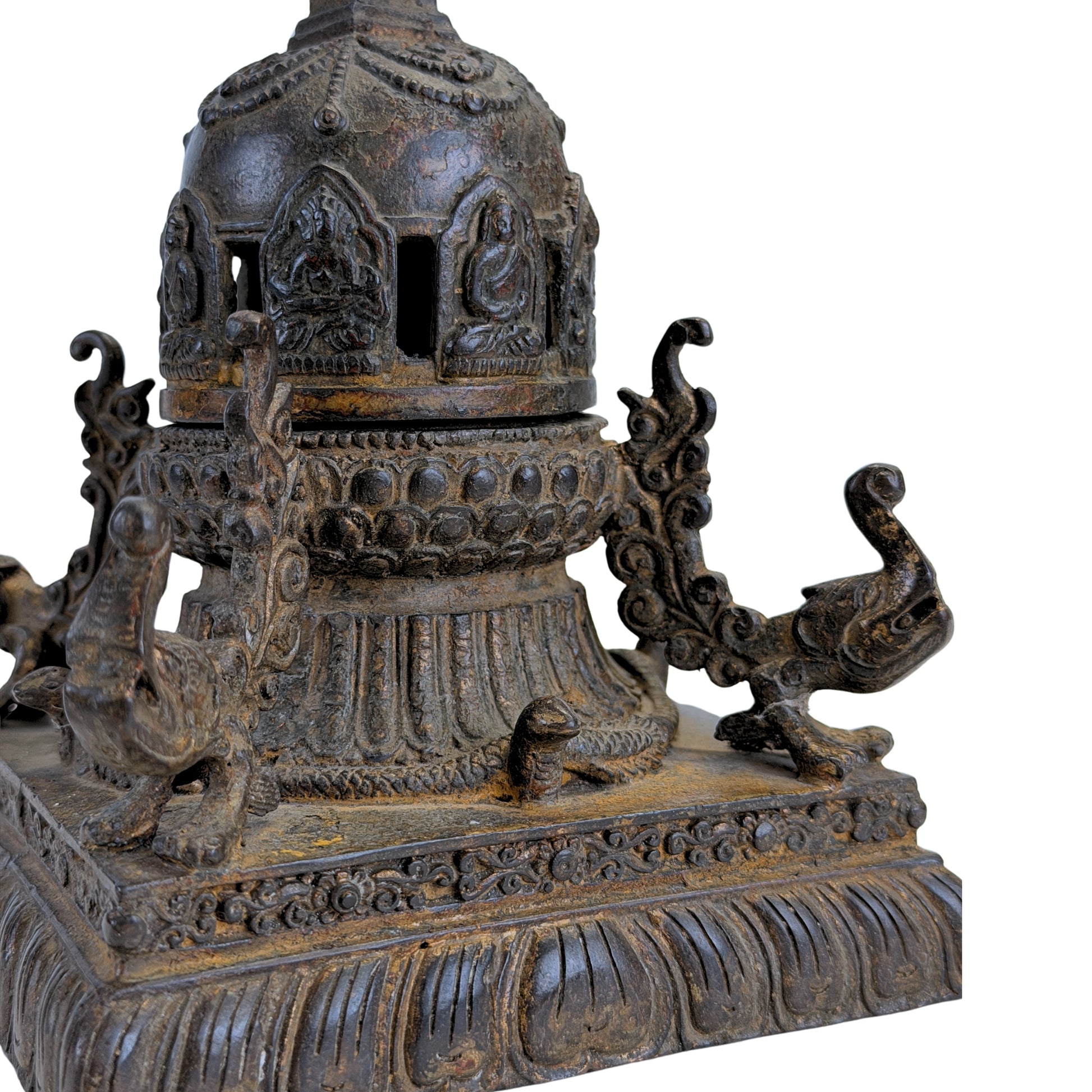 Antikes nepalesisches Räuchergefäß – Buddhanischen und alte Patina