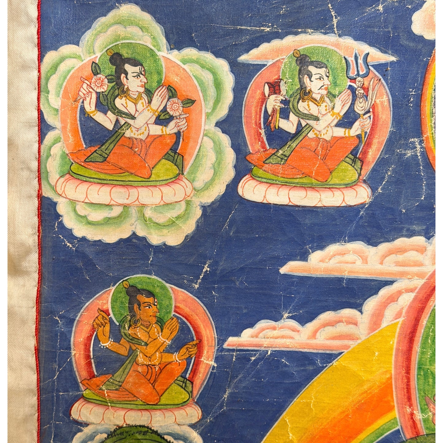Antike Rakta Tara paubha aus Nepal, 19. Jahrhundert