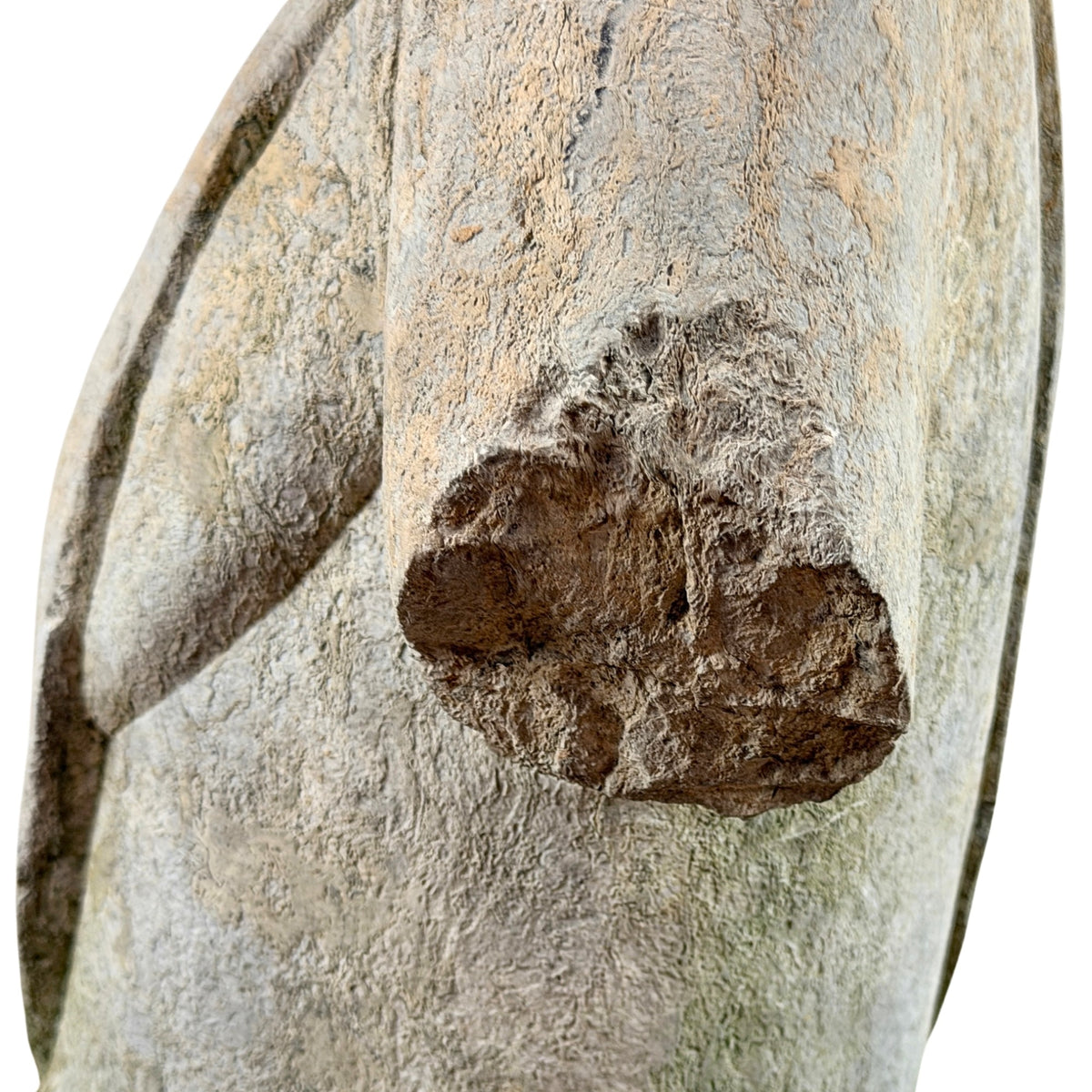 Nahaufnahme der Steinstruktur am linken Arm