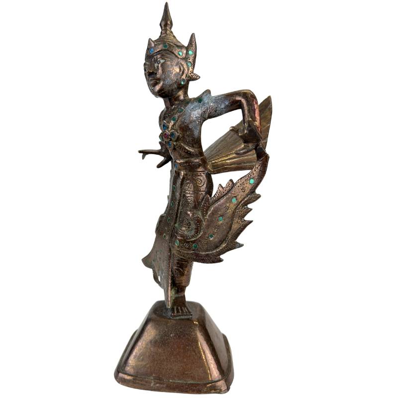 Antike thailändische Kinnara-Zeremonientempelstatue aus Thailand.