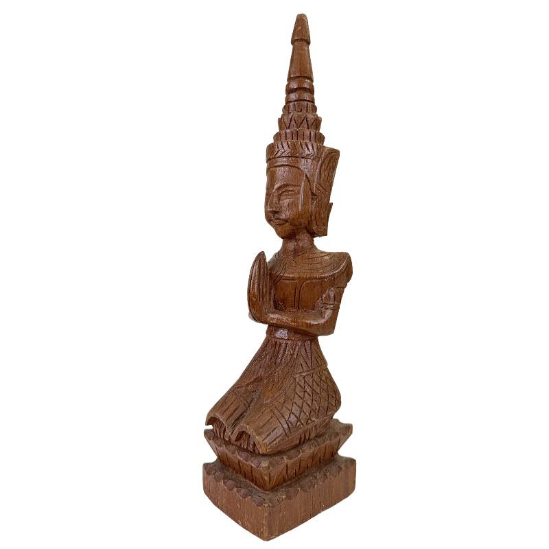 Antikes thepanom Tempelwächter-Set aus Holz, Thailand