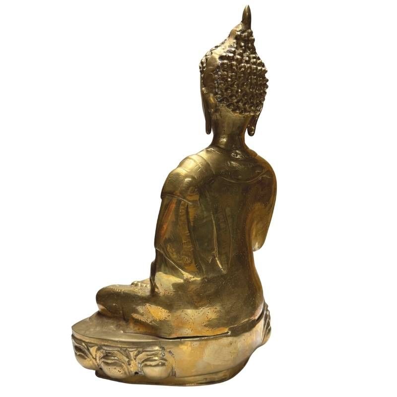 Antiker tibetischer Buddha aus Bronze mit vergoldeter Oberfläche