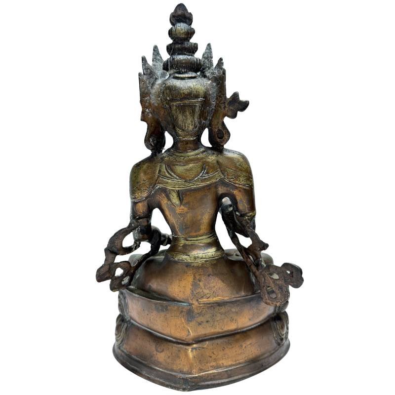 Antiker Vajrasattva aus Bronze als Vajrayana-Reinigungsfigur
