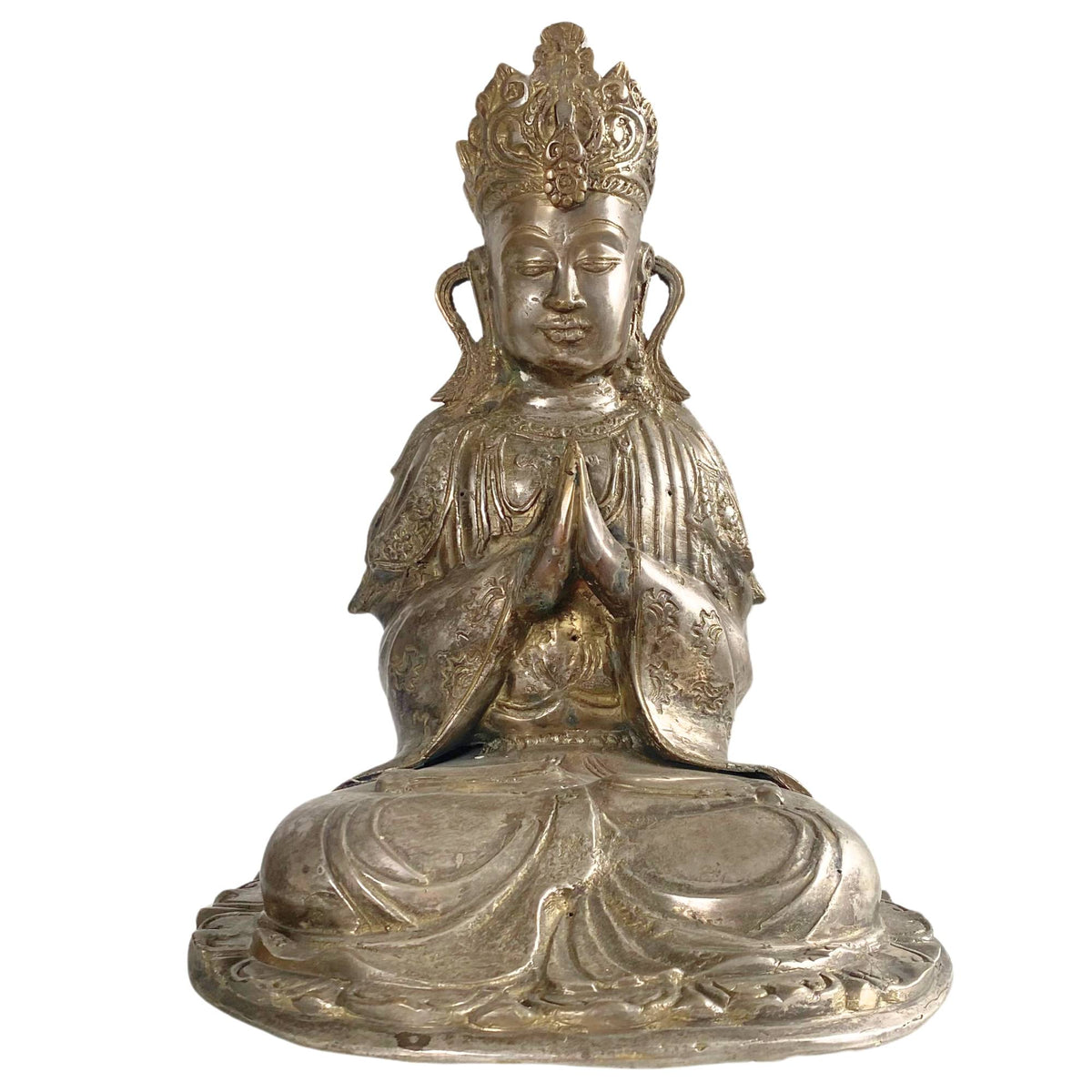 Antike feuervergoldete Bodhisattva aus Ladakh, 18. Jahrhundert (ca. 1750‑1770).