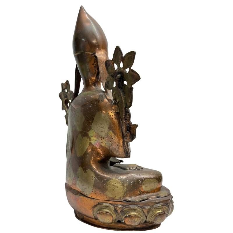 Antike, feuervergoldete Lama-Skulptur aus der Himalaya-Region