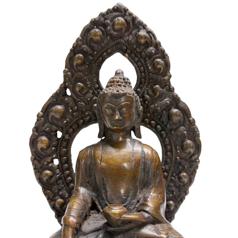 Antike Buddha-Statuen aus Bronze aus dem Himalaya mit Dhyana Mudra für Sammler