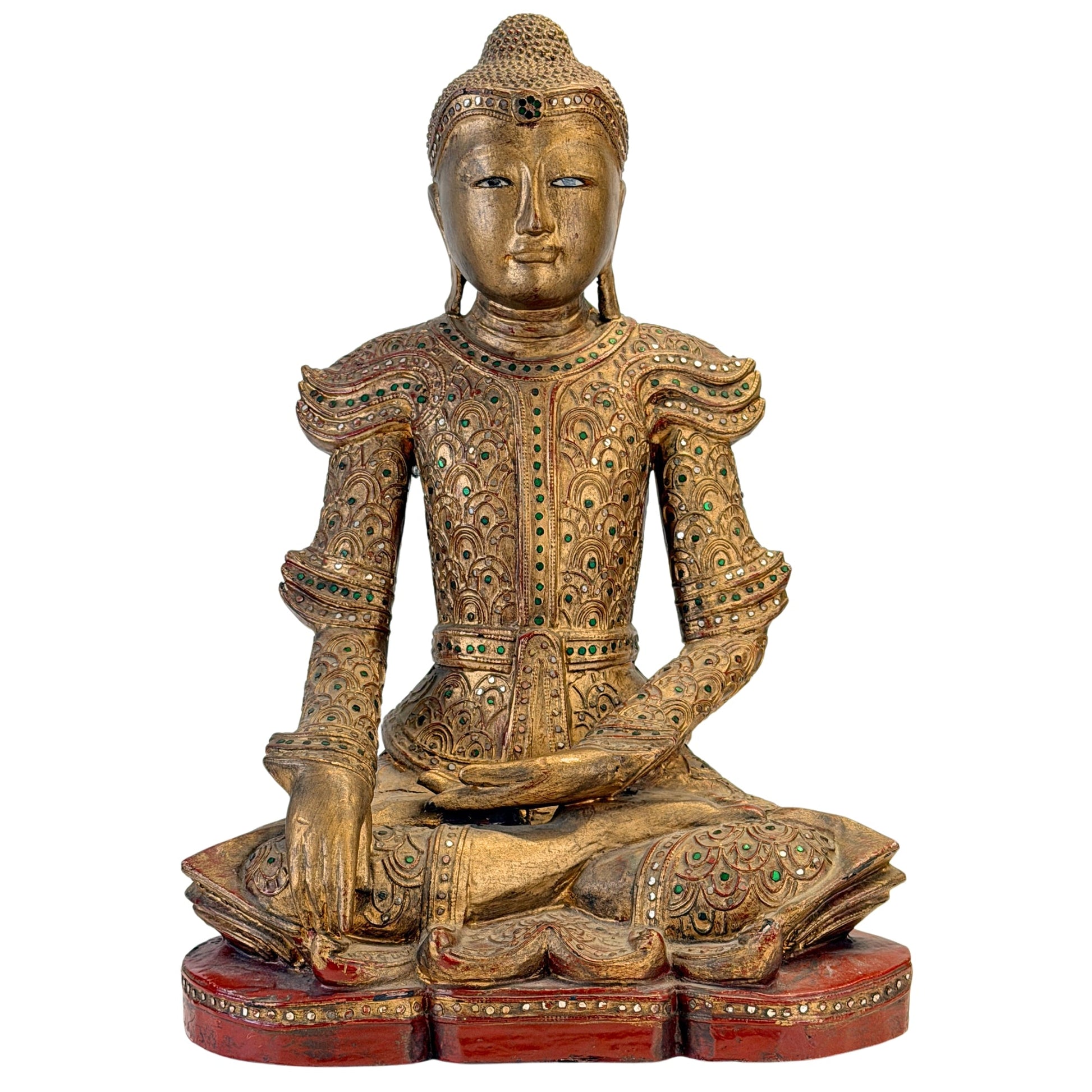 Antiker burmesischer Jambupati-Buddha, Vorderansicht, SKU 738