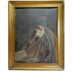 Antikes Porträt Rabbiner Yehuda Zeitoun – Tunesische Judaica (Monastir) – ca. 1905