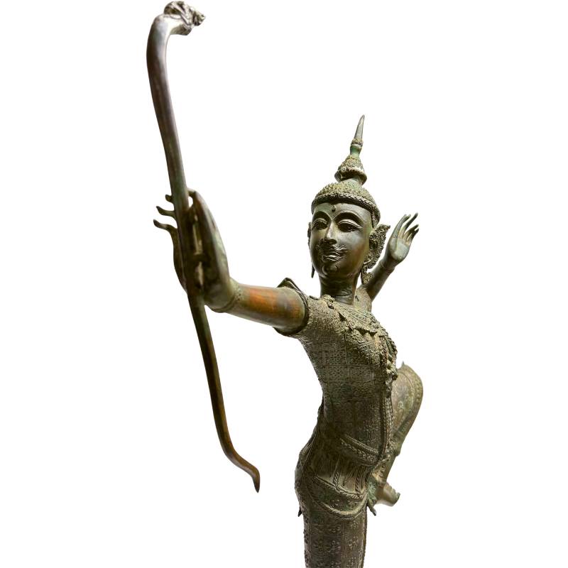 Antike thailändische figurative Bronzekunst mit natürlicher Alterung