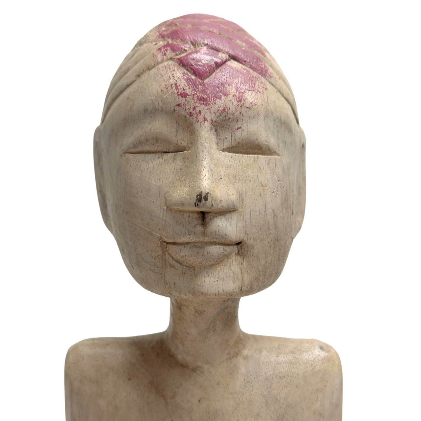 Gesicht einer archaischen Ahnenfigur, ostindonesische Stammeskunst