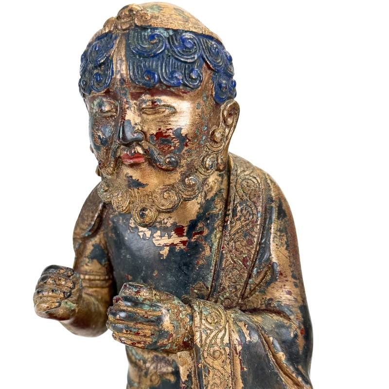 Arhat auf einem Tier in asiatischer Kunst aus Nepal