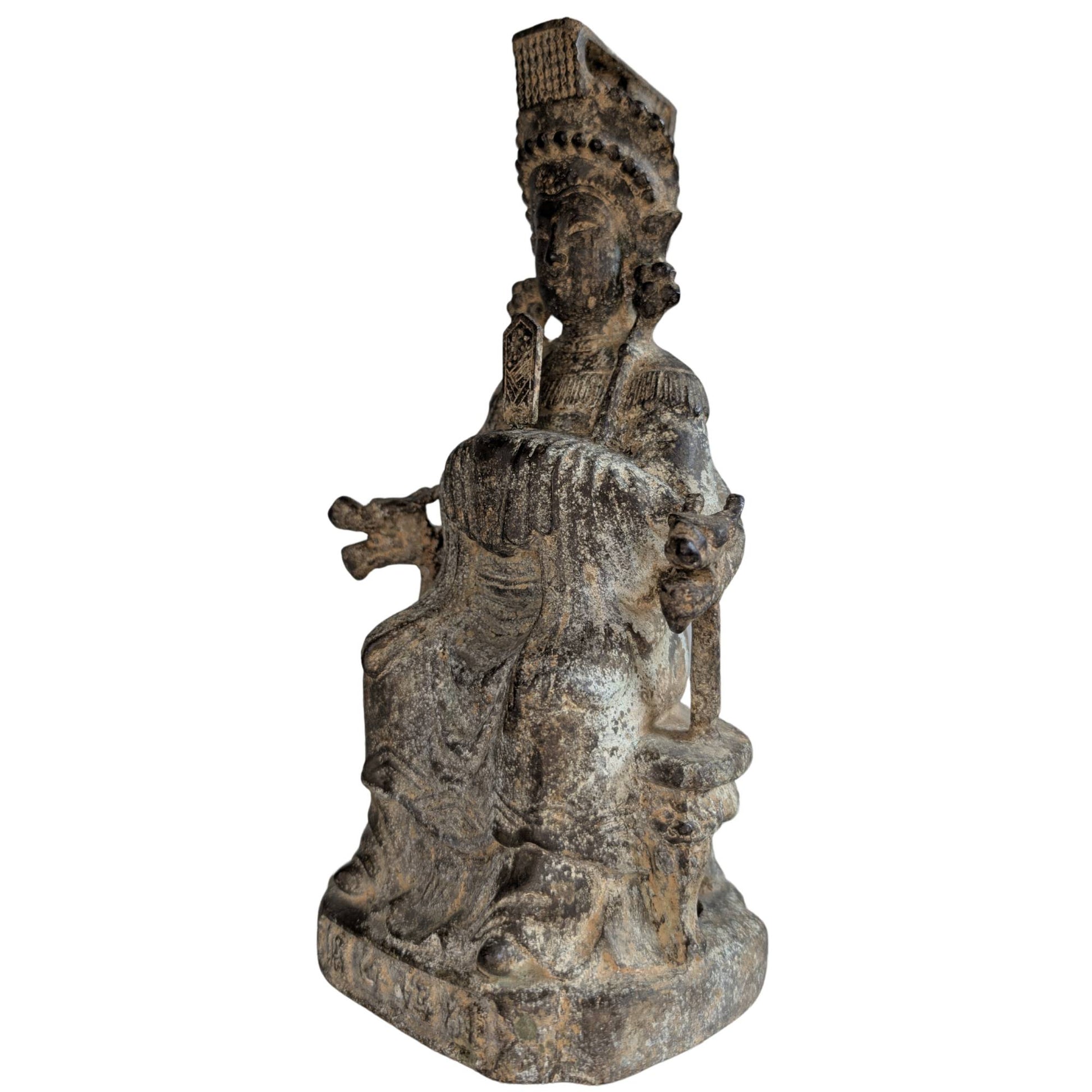 Authentische chinesische Statue aus dem 18. Jahrhundert mit Gussmarken in Museumsqualität.