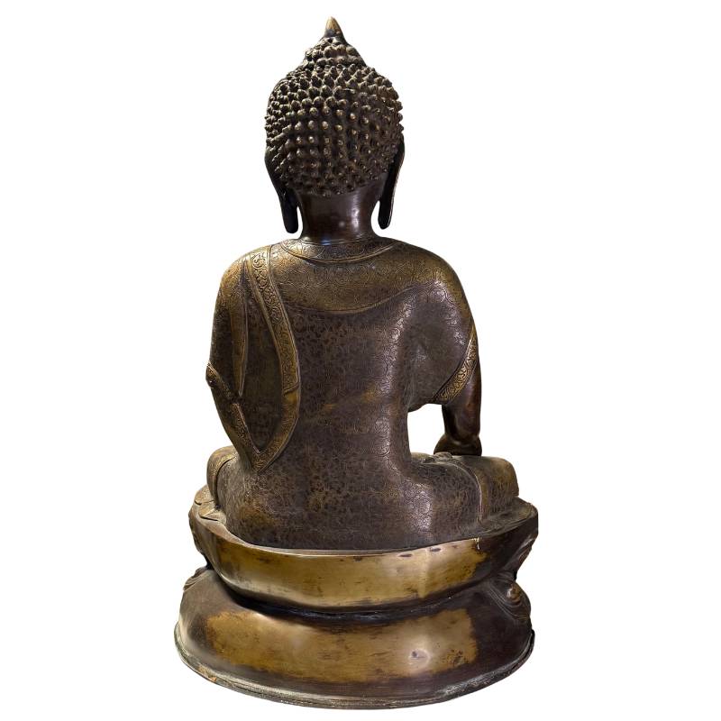Authentische Himalaya-Kunst: Buddha-Skulptur aus der Malla-Zeit, Erbe der Shah-Dynastie.