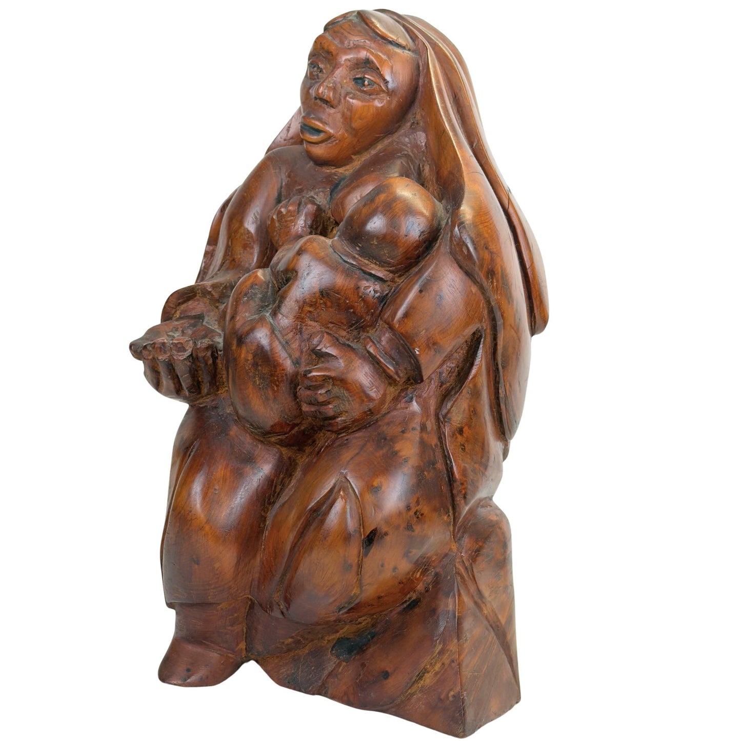 Authentische hölzerne Madonna mit Kind für Sammler religiöser Kunst