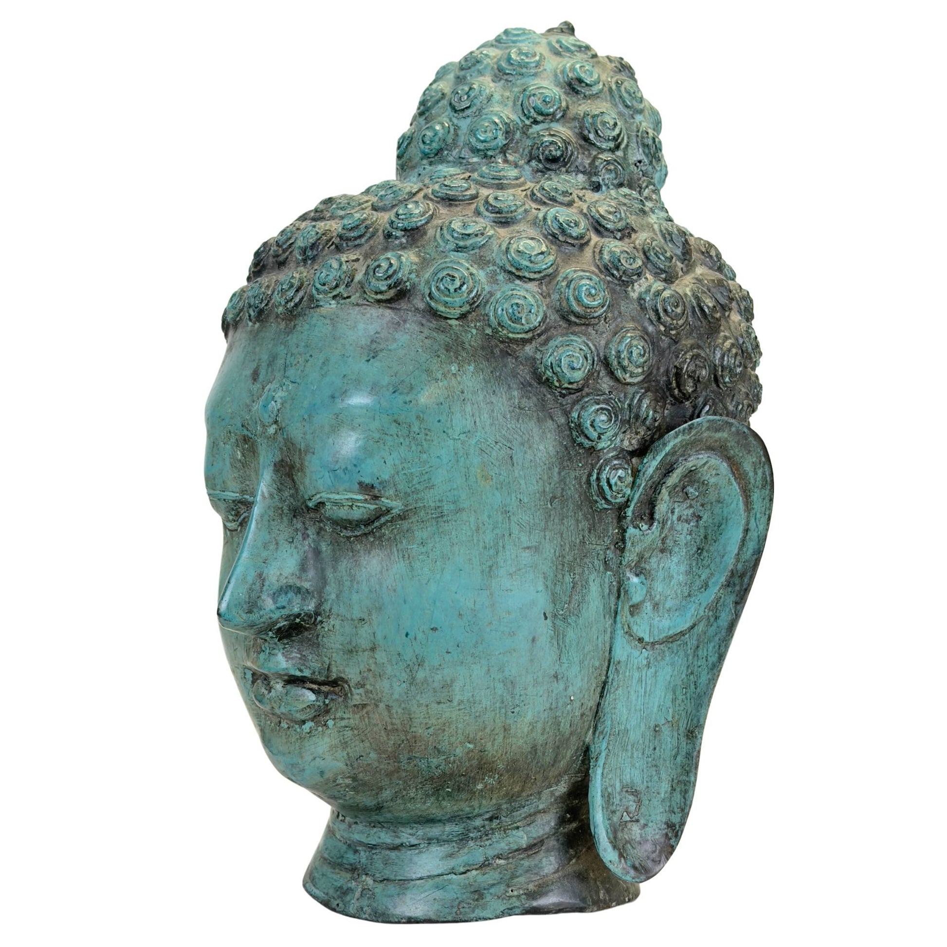 Buddha-Skulptur aus Bronze mit authentischem Vintage-Look