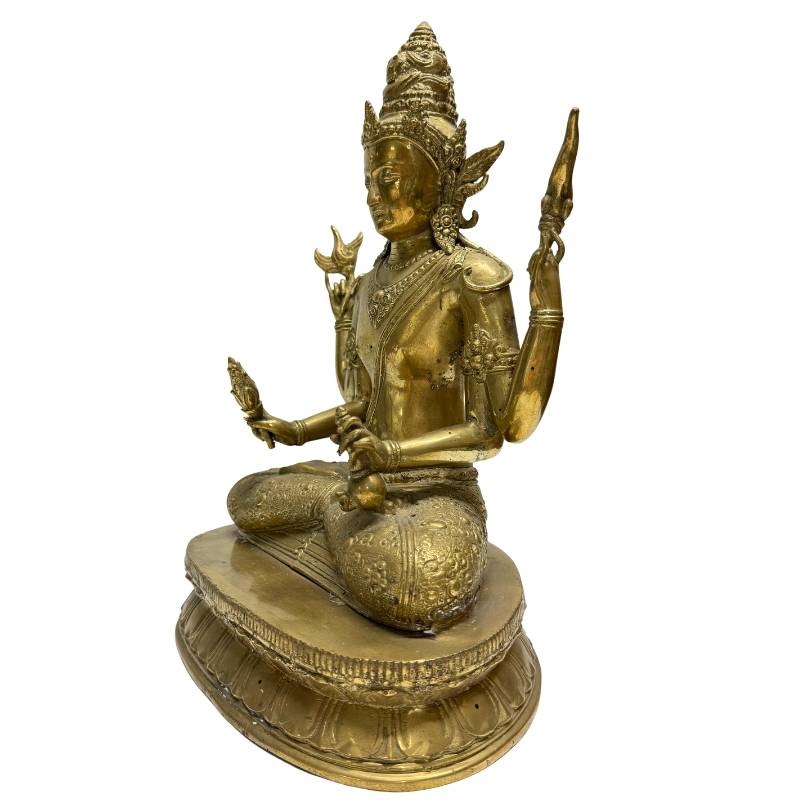 Vorindustrielle nepalesische Avalokiteshvara-Bodhisattva in Bronze