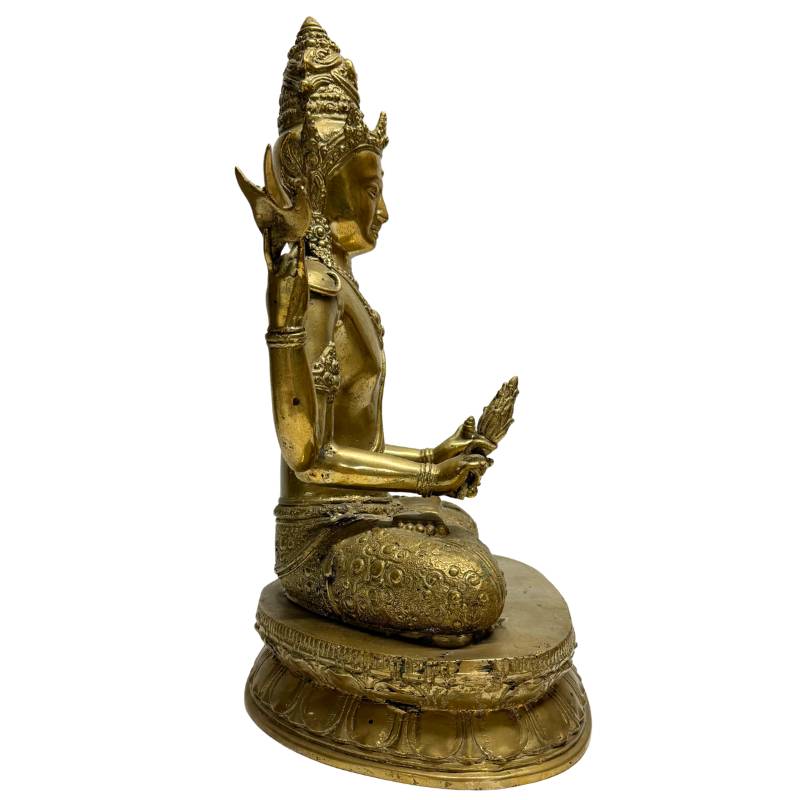 Avalokiteshvara Bodhisattva in Lotusposition, aus Bronze gegossen