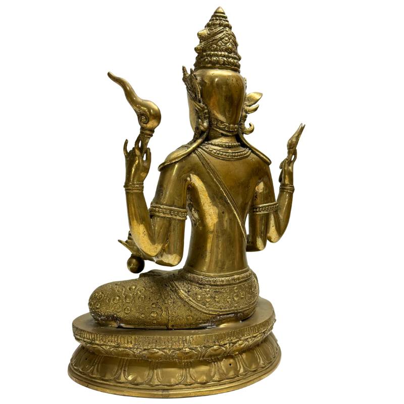 Nepalesischer Avalokiteshvara als Vajrayana-Tempelstatue in Bronze
