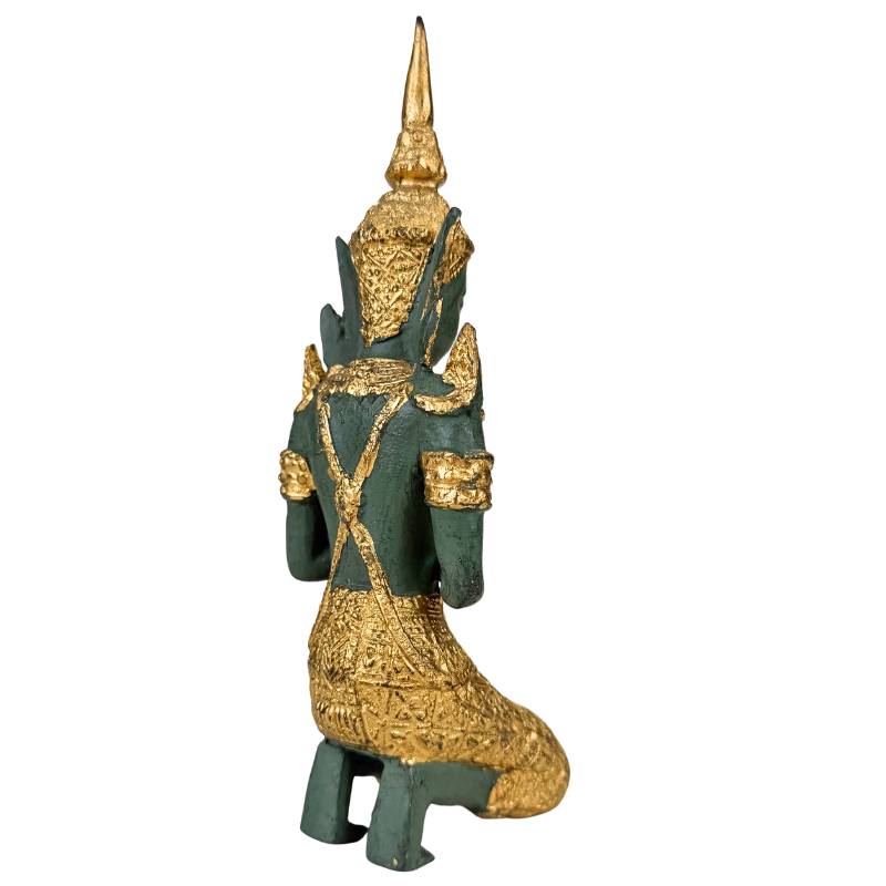 Asiatisches kniendes Statuenpaar, thailändische Dekoration, goldfarben
