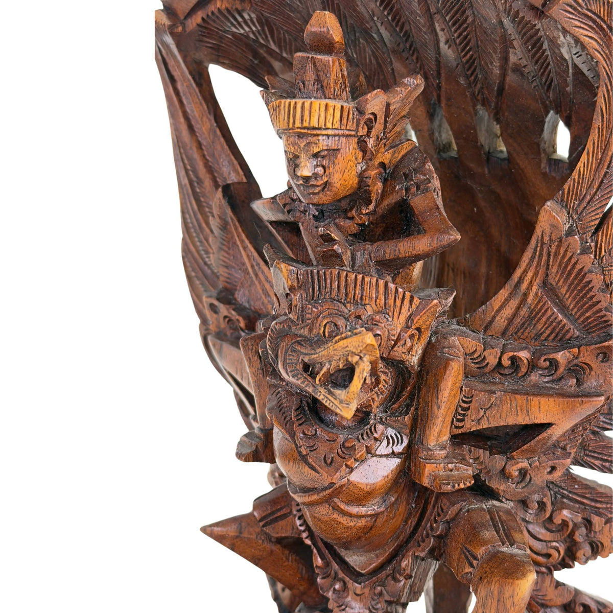 Vintage Balinees Garuda beeld handgesneden in hout