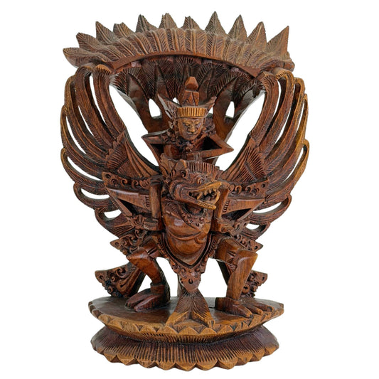 Balinees Holz Vishnu auf Garuda-Statue 24 cm