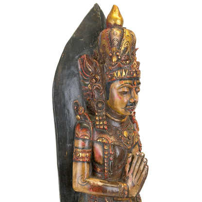 Balinesisches polychroom Holzskulptur, datierend circa 1890‑1930