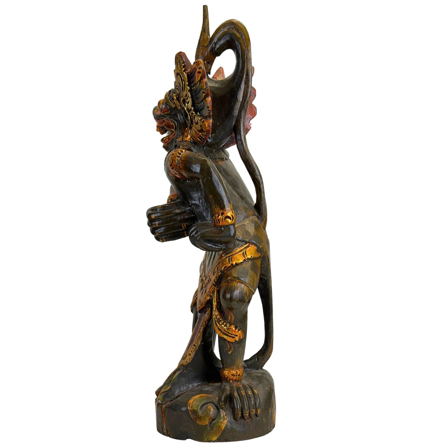 Balinese kerishouder met historische polychrome beschildering