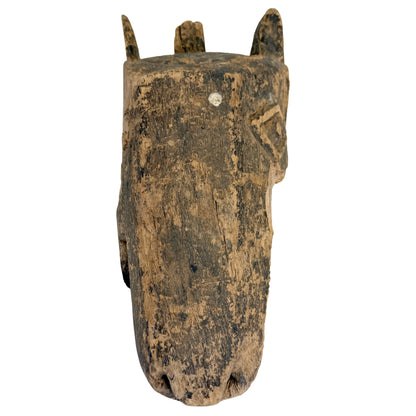 Bamana Holzmaske aus Mali mit langer pferdeartiger Schnauze und hohen Ohren