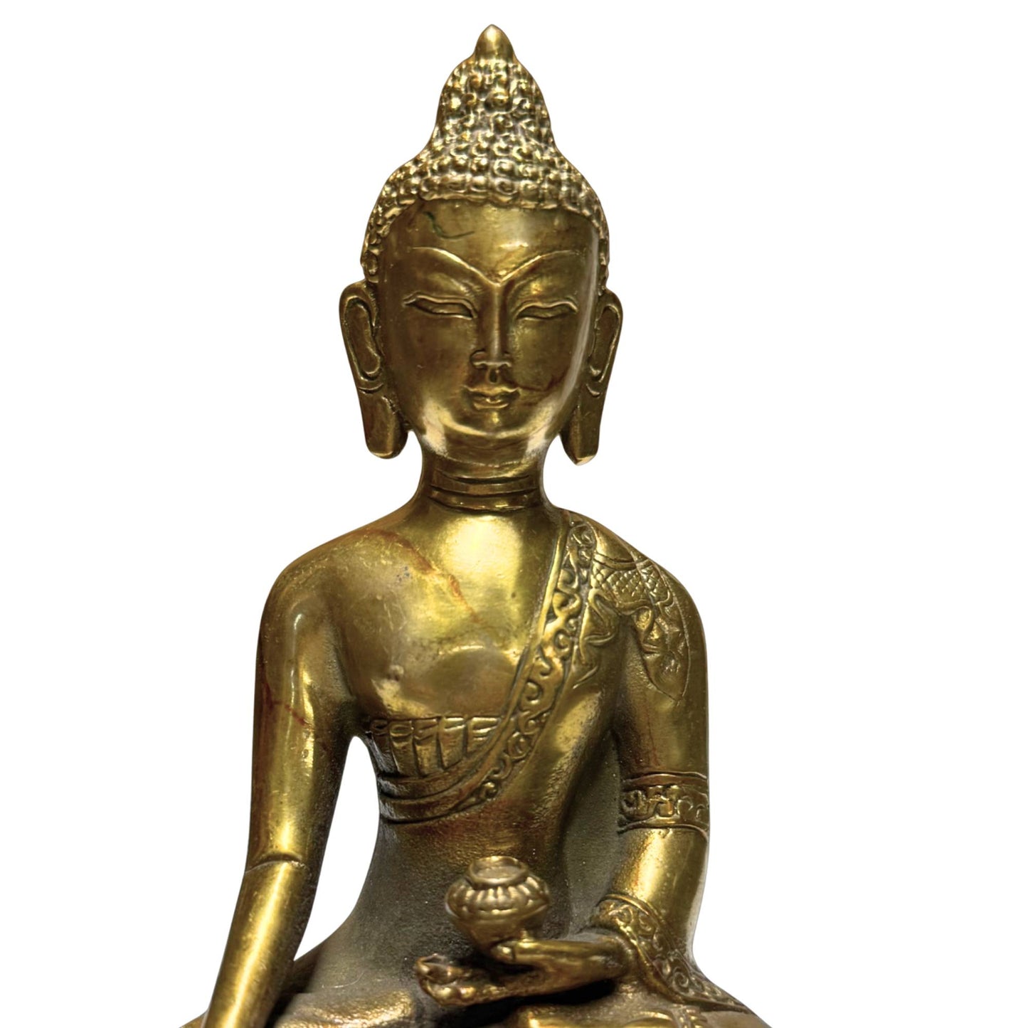 Bhumisparsha-Buddha aus Bronze als Symbol des Augenblicks der Erleuchtung