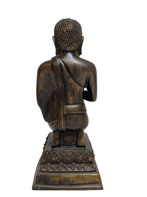 Antiker Buddha aus Bronze aus Burma in Anjali-Mudra