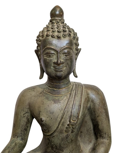 Historische Buddha-Tempelstatue aus Bronze aus Burma