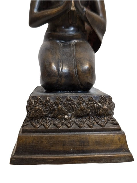 Bronzebuddha aus Burma in Anjali-Mudra, 18. bis 19. Jahrhundert