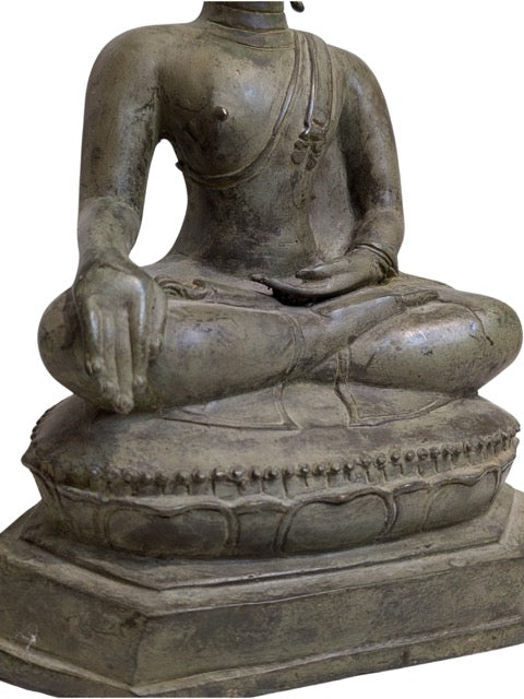 Antike Buddha-Tempelstatue aus Bronze aus Burma