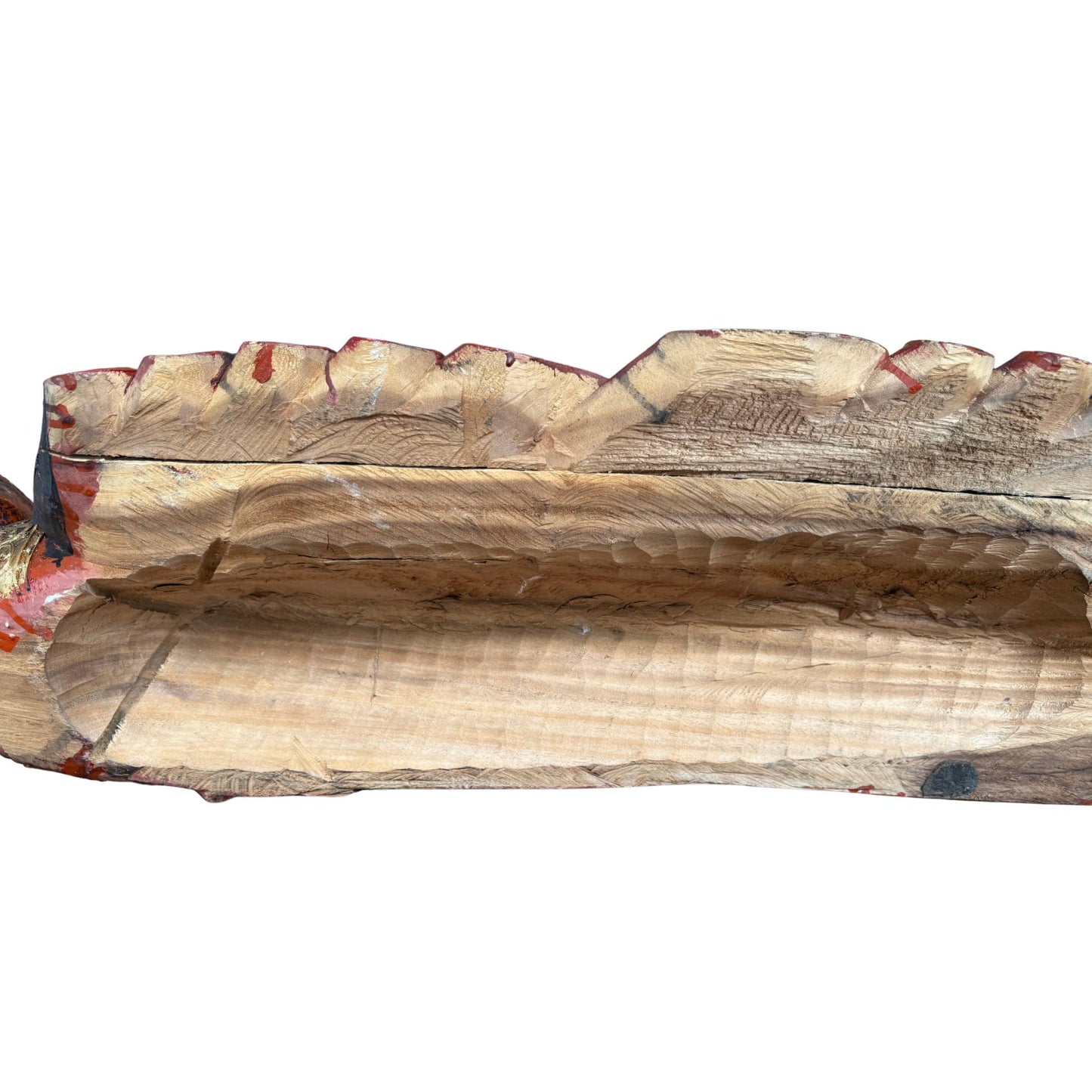Detail der handgeschnitzten Holzhandfläche und Finger des burmesischen Buddha